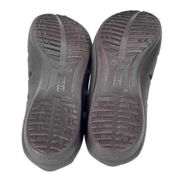 Crocs Springi Ballet Flats Women 8 Chocolate Brown‎ Pink Slip On Round Toe - Picture 10 of 11